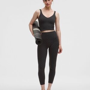 Lululemon Athletica Black Dot Leggings flocked  sold out size 8